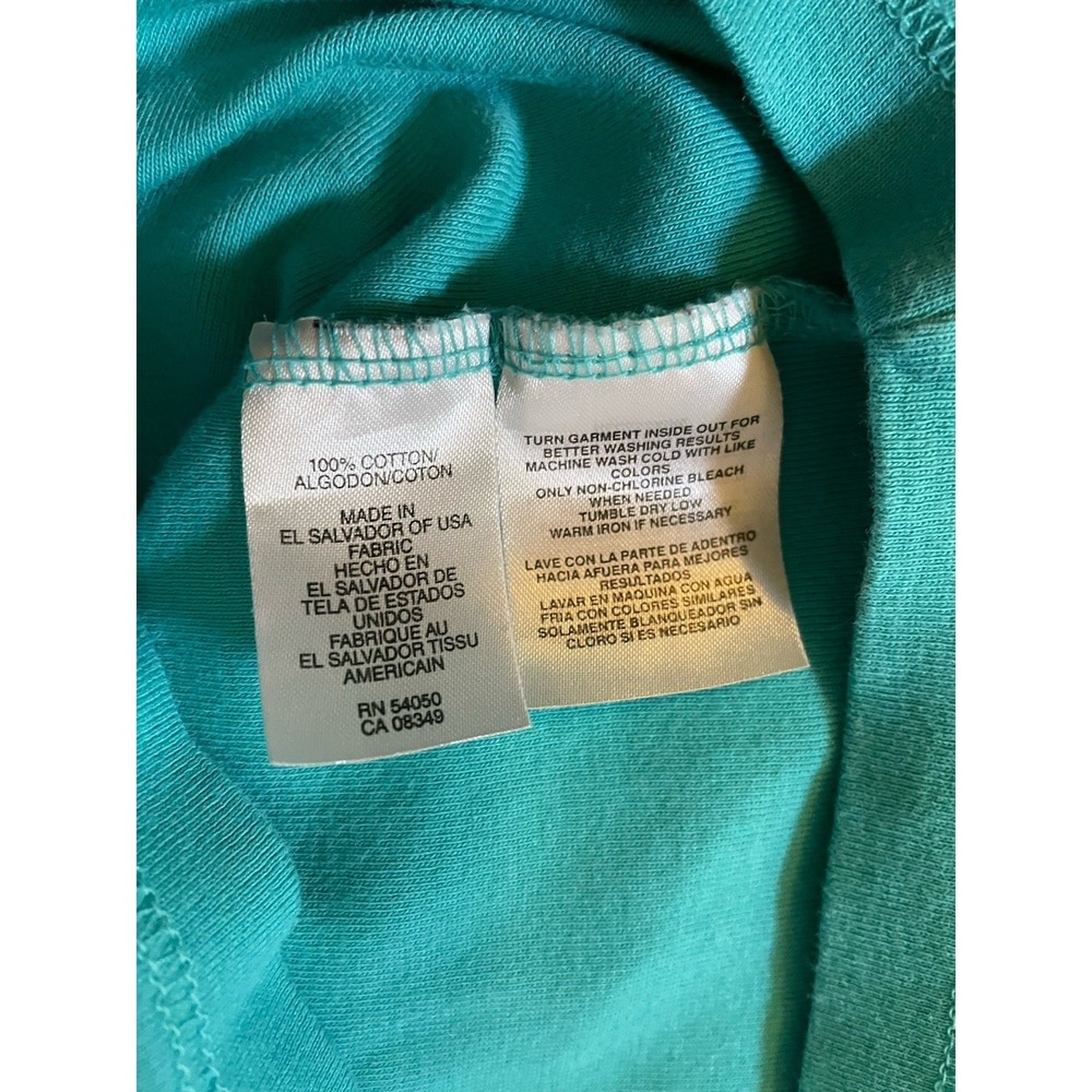 Jones New York Sport Aqua Blue 3/4 Sleeve Boat Neck Top Size Large 100% Cotton - Picture 9 of 9
